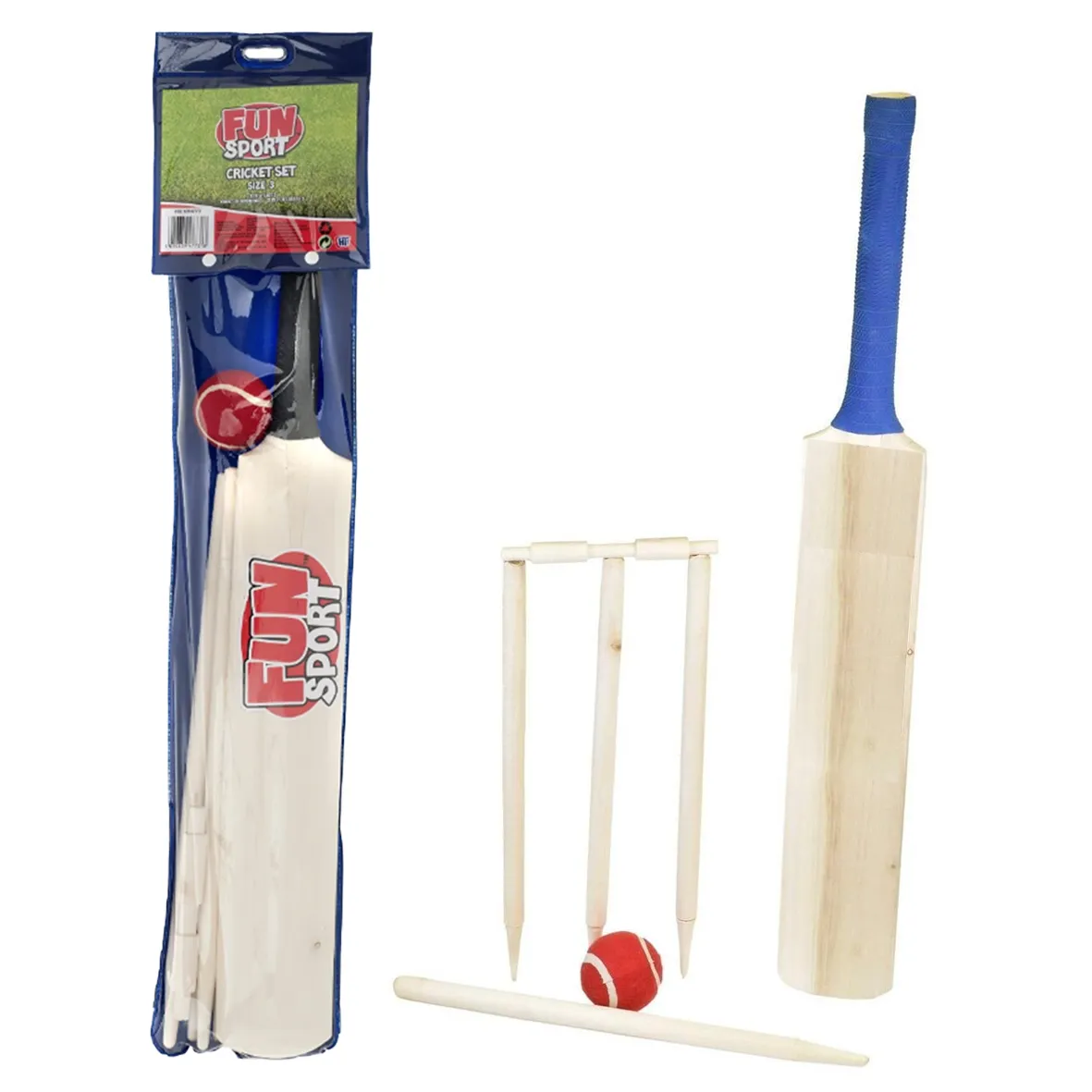 Complete Cricket Set - Bat, Ball and Wickets - Size 3