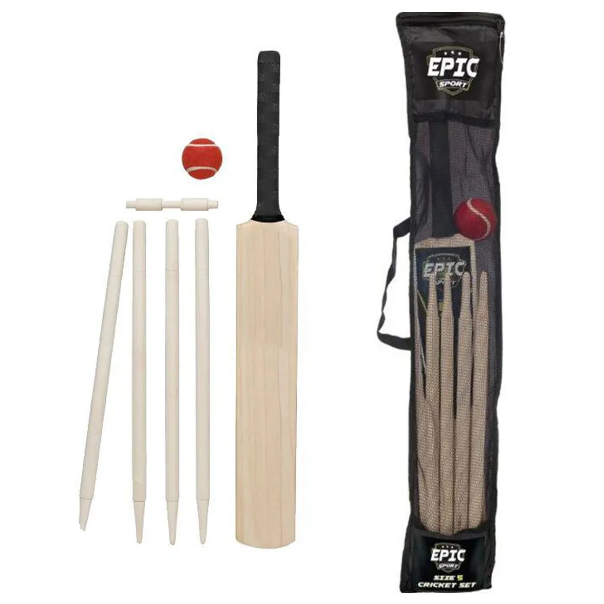 Complete Cricket Set - Bat, Ball and Wickets - Size 5