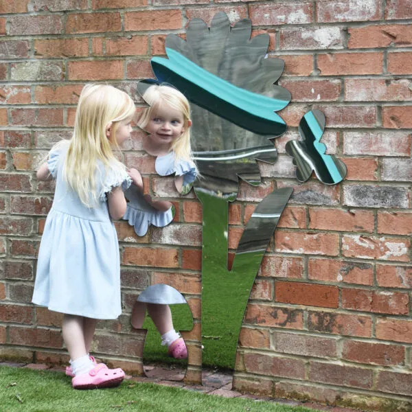 Children's Plastic Safety Mirrors - Garden Flower Set 4
