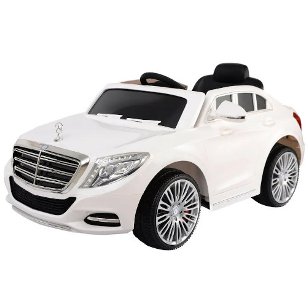 Childrens White 12v Official Mercedes S-600 Ride in Toy Car with Remote