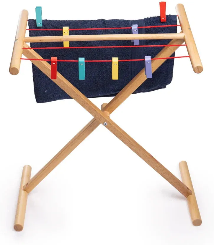Wooden Laundry Play Airer for Kids