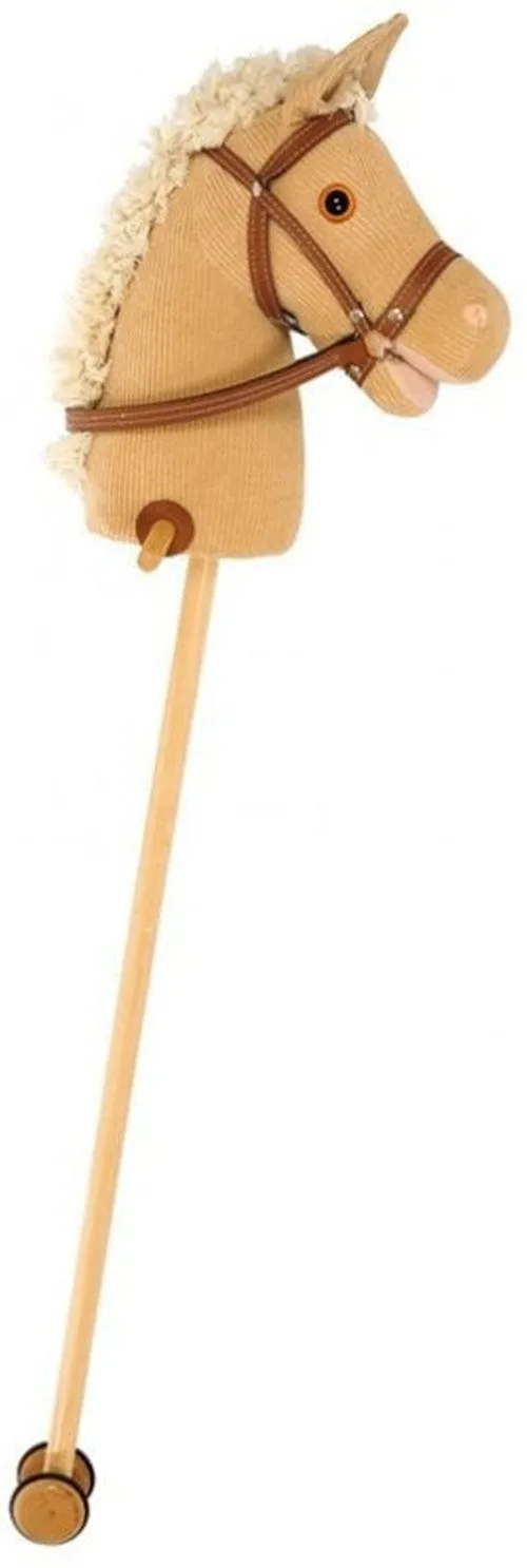 Hobby Horse with Wooden Wheels Corduroy