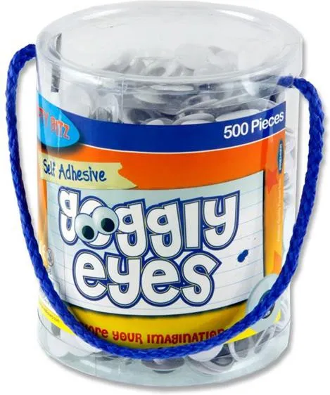 Crafty Bitz 15mm Self Adhesive Googly Eyes Tub - 500