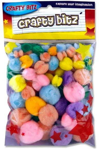 Crafty Bitz 70 Pom Poms Pastel