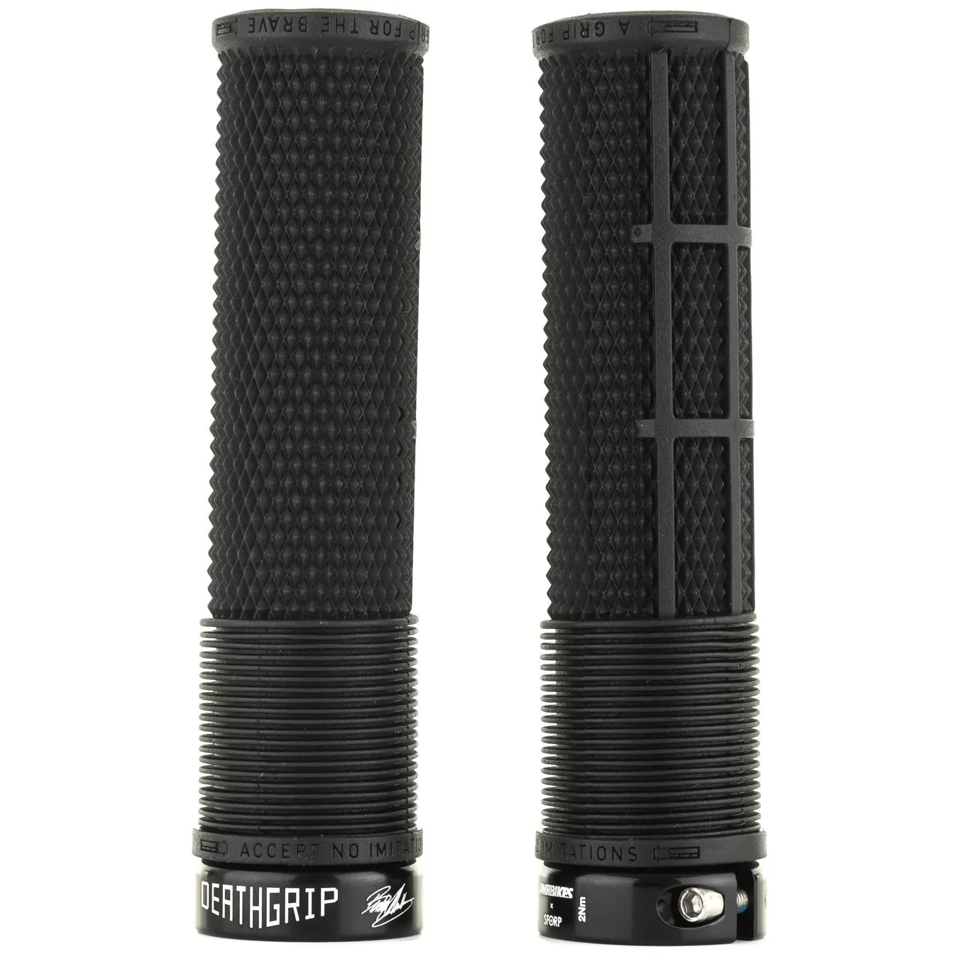 DMR Brendog DeathGrip Thick Flangeless Mountain Bike Grips - Black