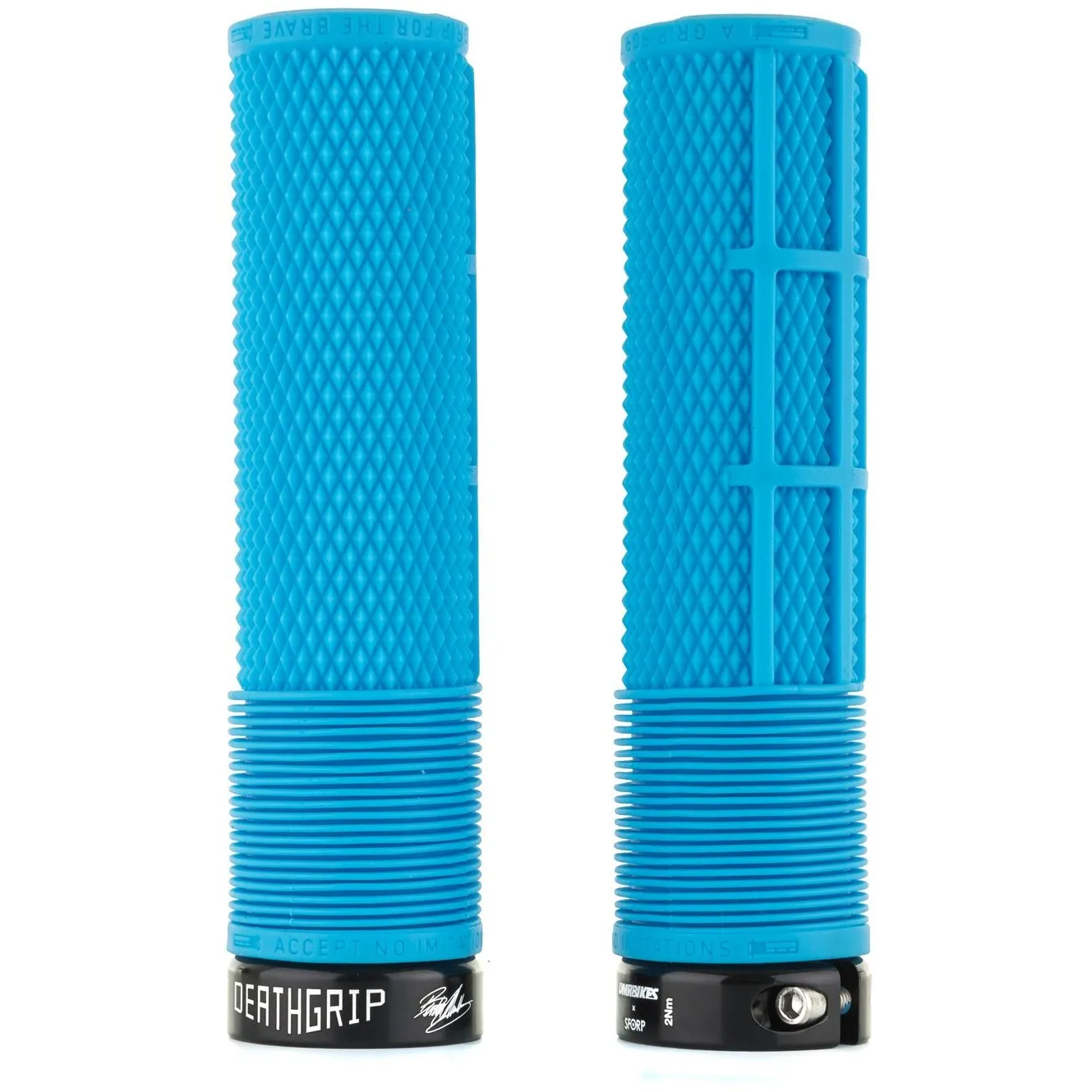 DMR Brendog DeathGrip Thick Flangeless Mountain Bike Grips - Blue