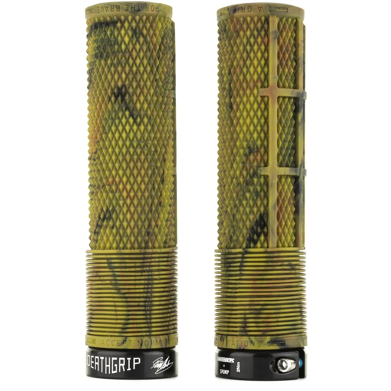 DMR Brendog DeathGrip Thick Flangeless Mountain Bike Grips - Camo