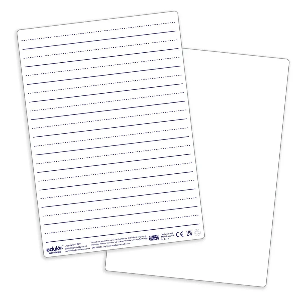 Dry Erase Pupils Literacy Boards A4 Pack of 30