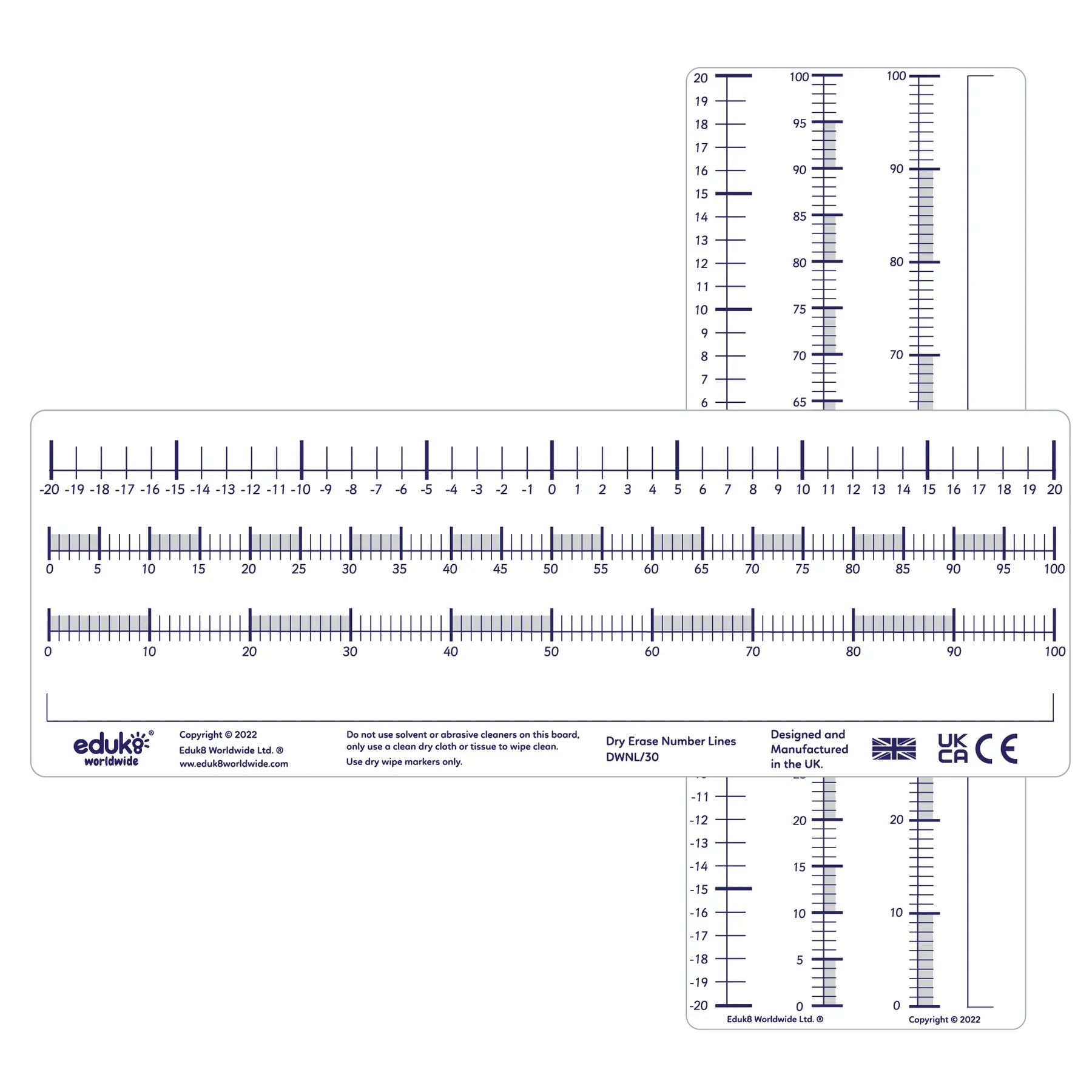 Dry Erase Pupils Number Lines Pack of 30