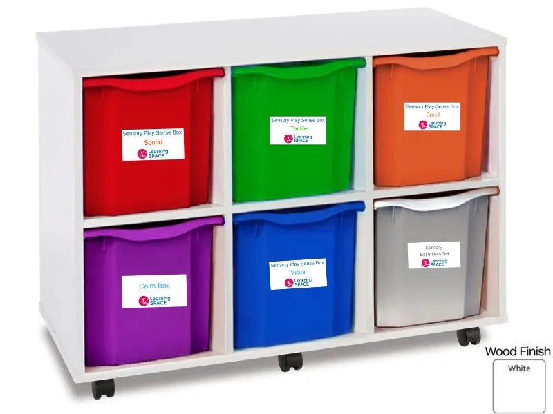 Deluxe Mobile Sensory Storage Unit with Complete Sensory Box Sets