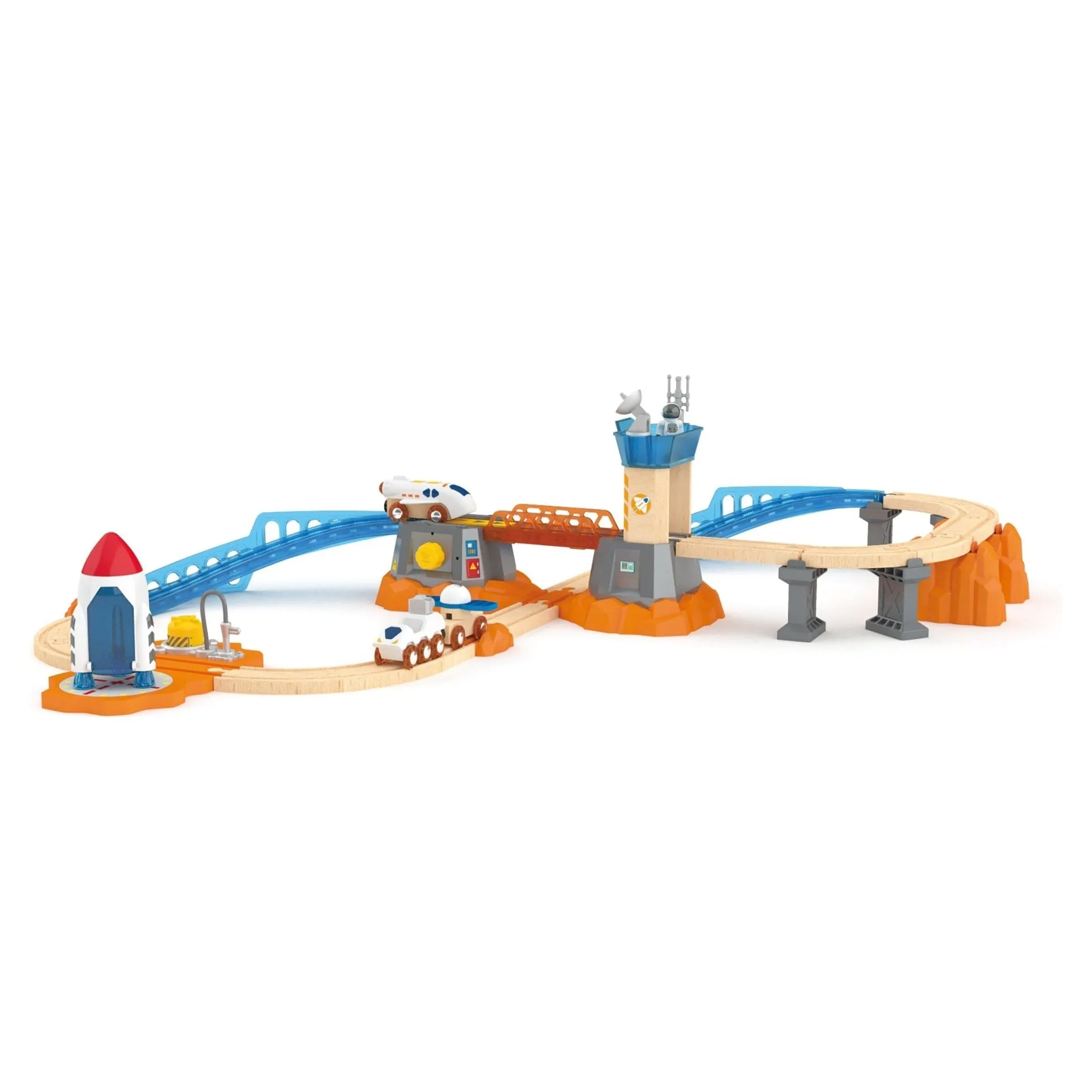 Hape Mars Launch Wooden Rail Set