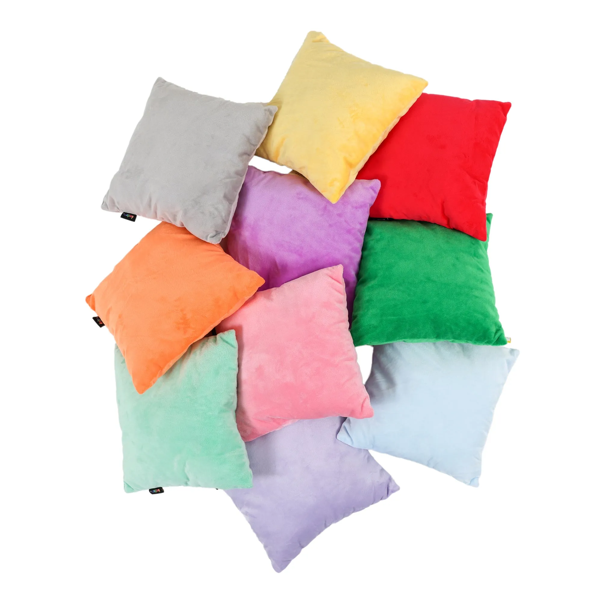 Small Bright Coloured Fleece Cushions – 10 Pack