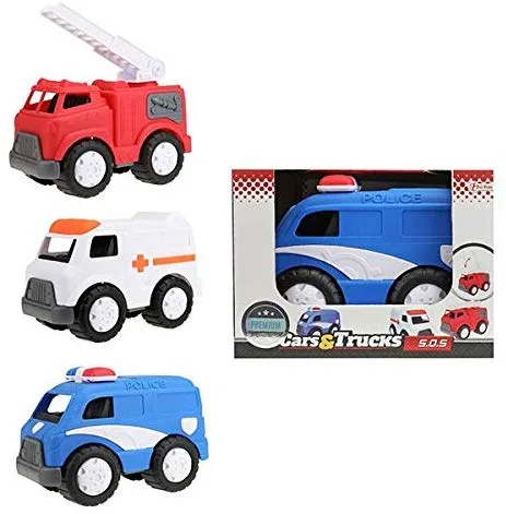 2 Pack Assorted Emergency Toy Vehicles For Kids