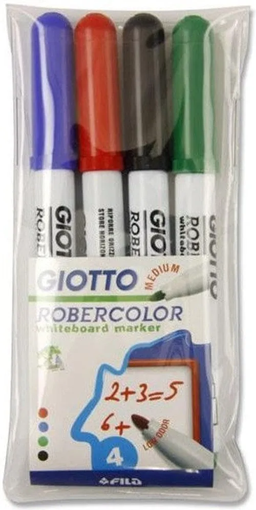 Essential Slim Whiteboard Markers - Pack of 4 Colours