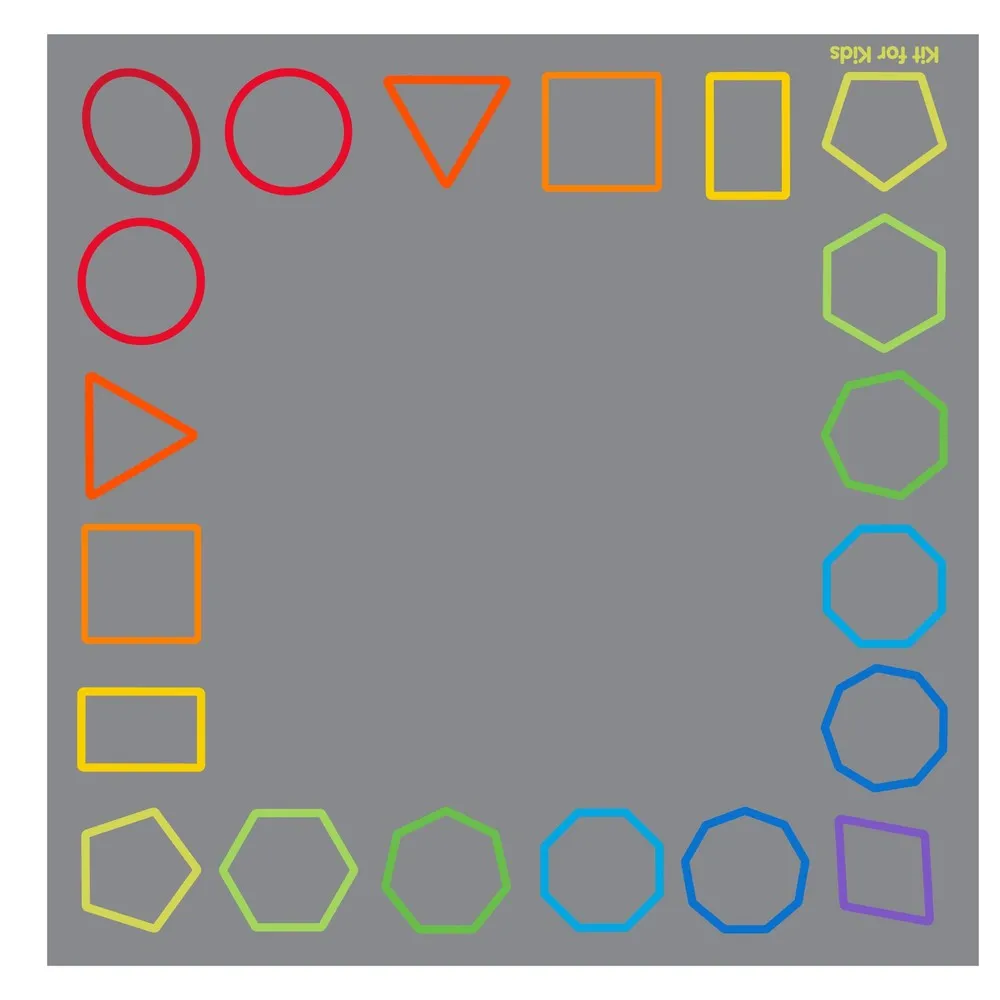 Essentials Rainbow Geometric Border 2x2m Carpet