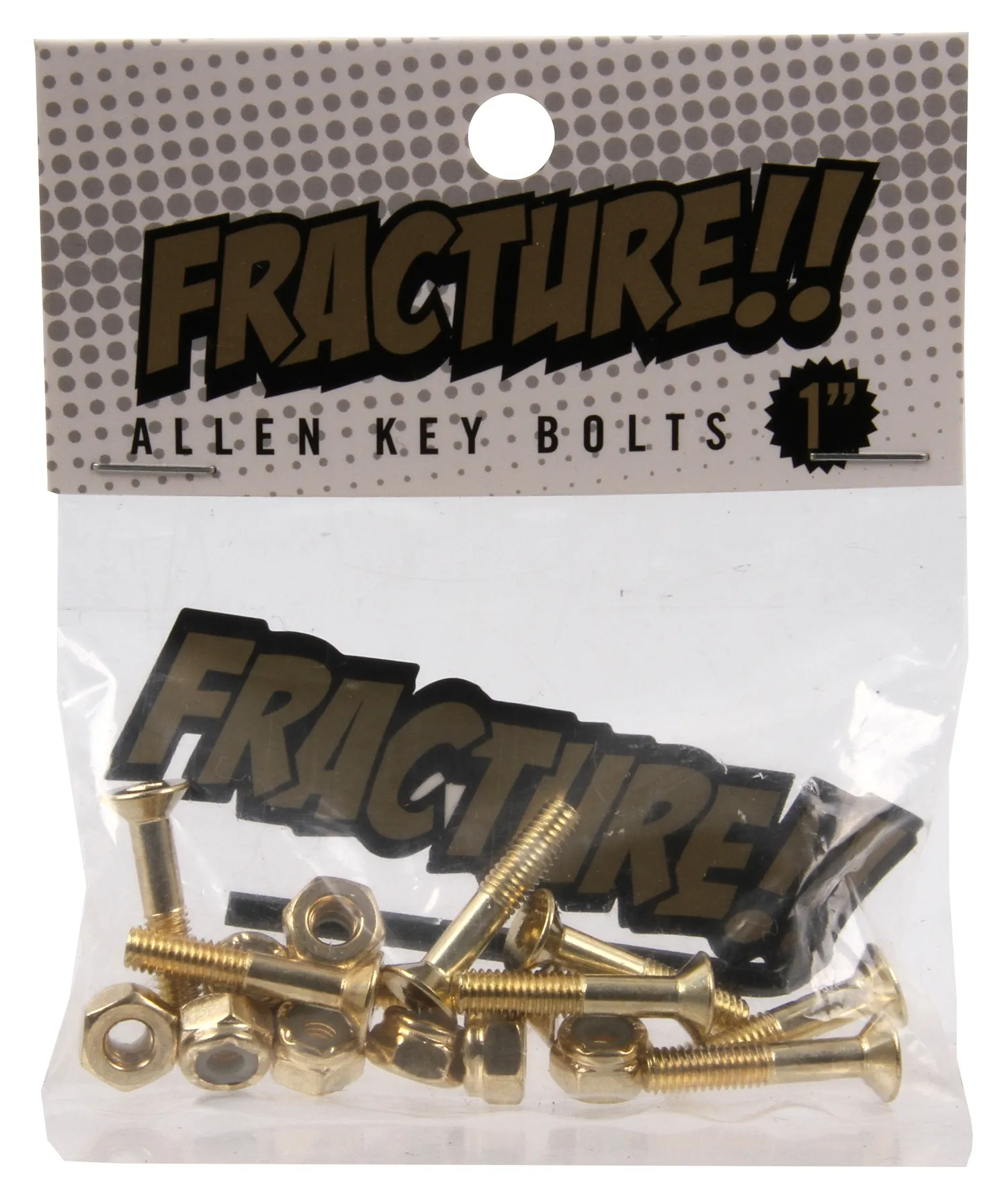 Fracture 1'' Allen Skateboard Truck Bolts - Gold
