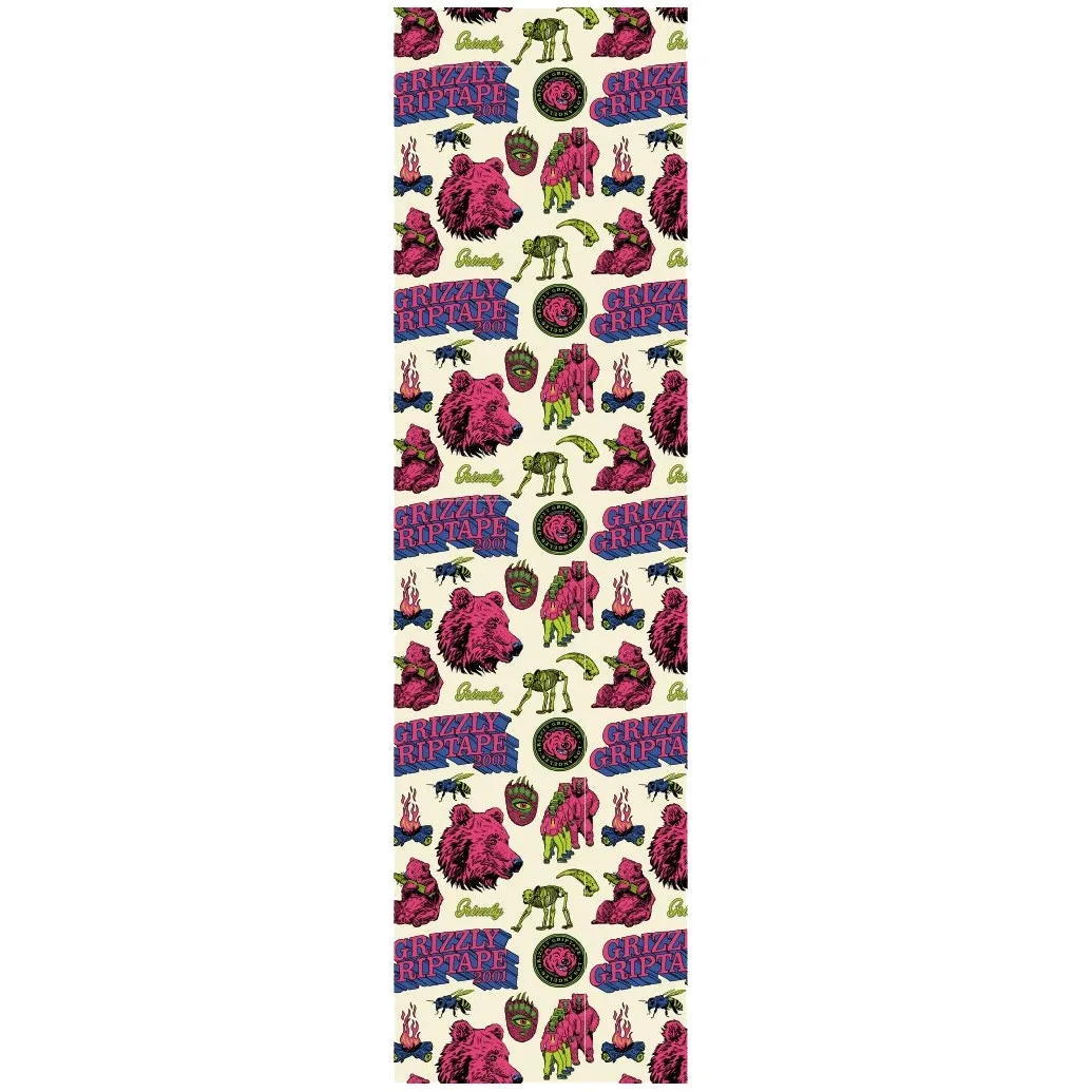 Grizzly Cult Classic Skateboard Grip Tape - Multi