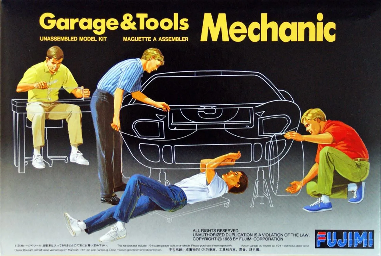 Fujimi GT03 110035 Garage & Tool Series Mechanic 1/24 Scale Kit 110035