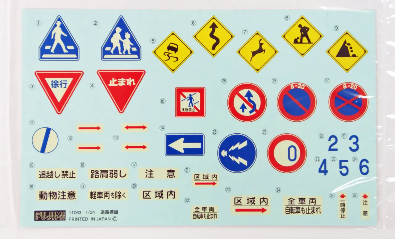 Fujimi GT09 110639 Garage & Tool Series Japanese Road Signs 1/24 Scale Kit