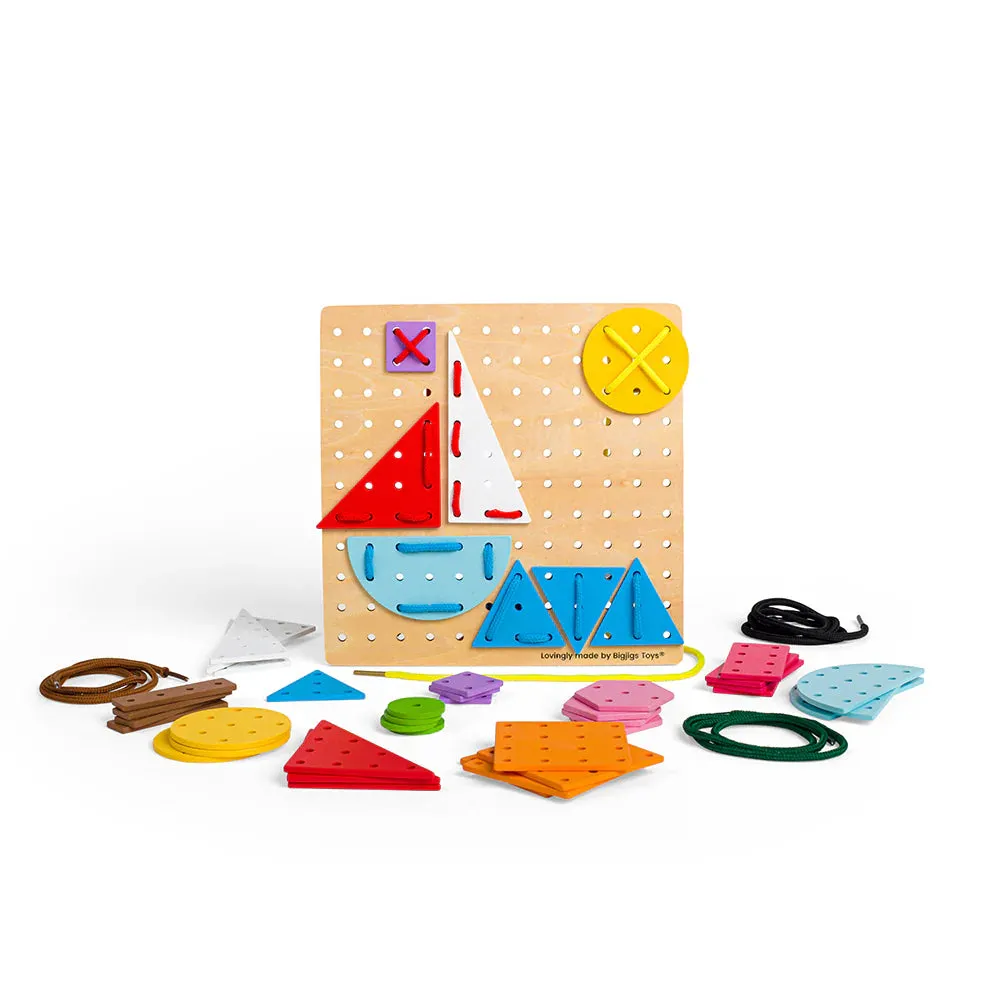 Geometric Lace-a-Shape: Toddler Threading Toy