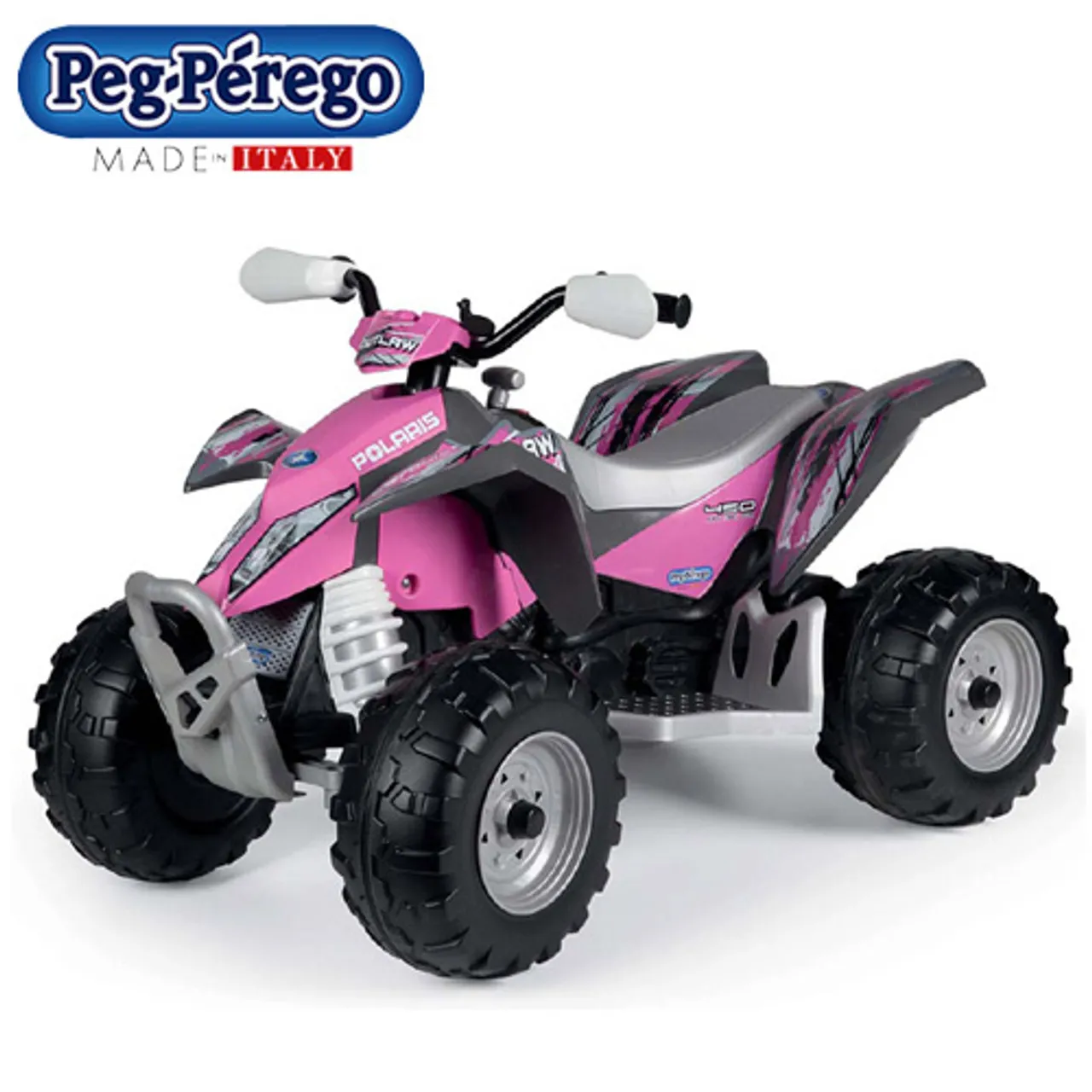 Kids 12v Pink Off Road Peg Perego Ride On Quad Bike