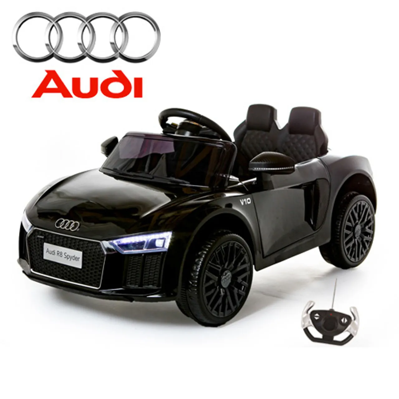 Kids Ride on Compact Jet Black Licensed Audi R8 Coupe