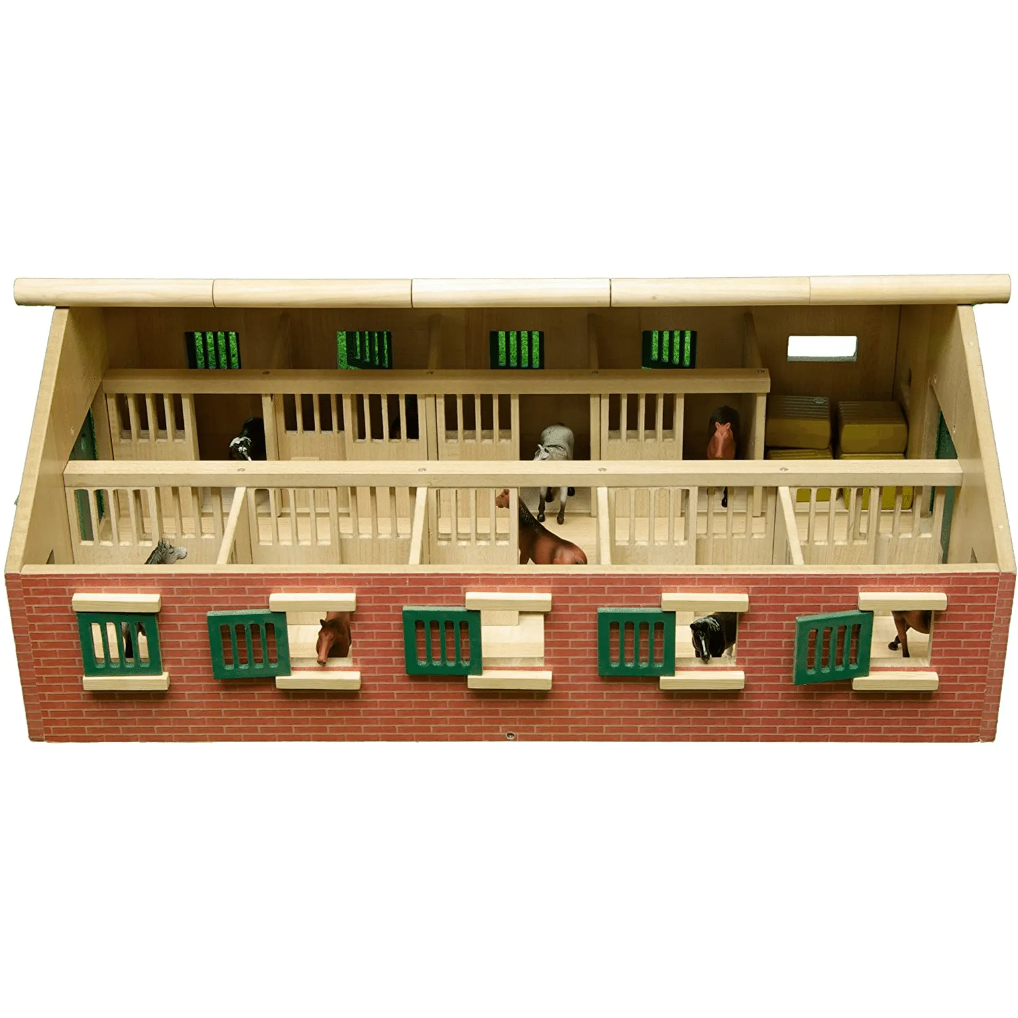 Wooden 9-Horse Stable