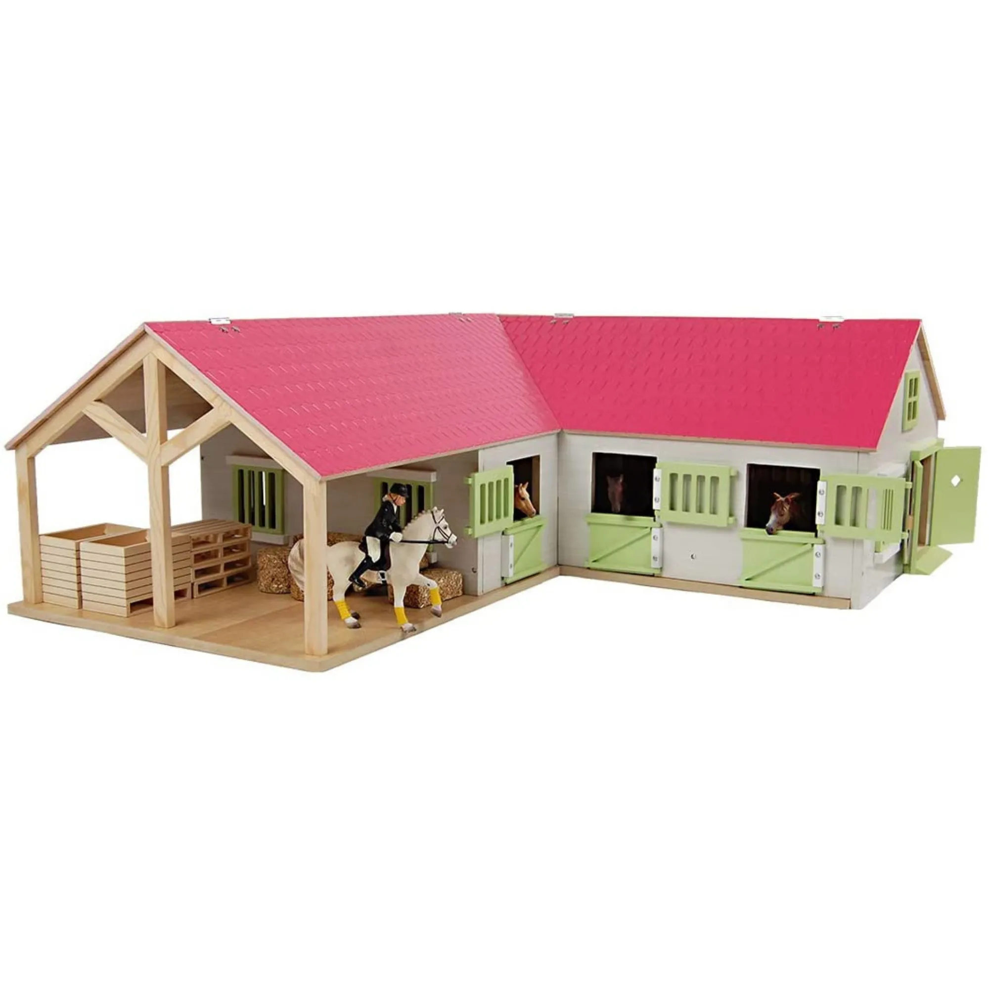 Pink Horse Stable with Storage Boxes & Wash Box