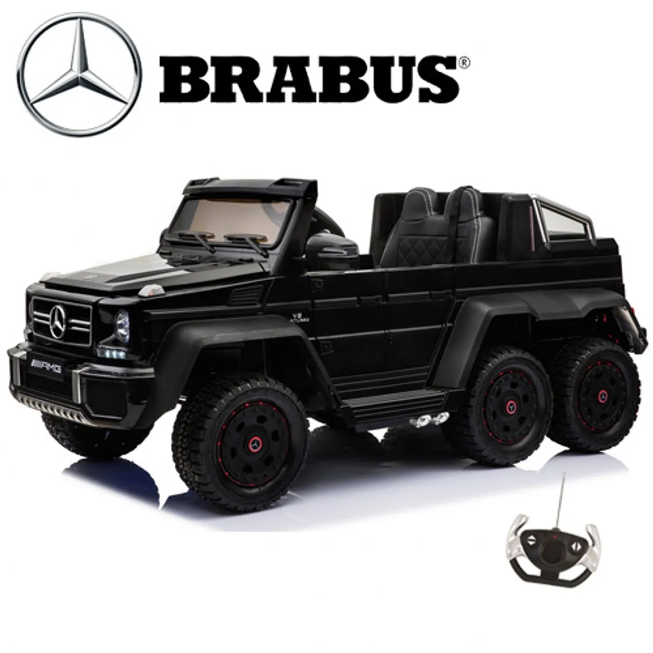 Kids Electric Official Brabus Mercedes 6x6 Black 2 Seat G-Wagon