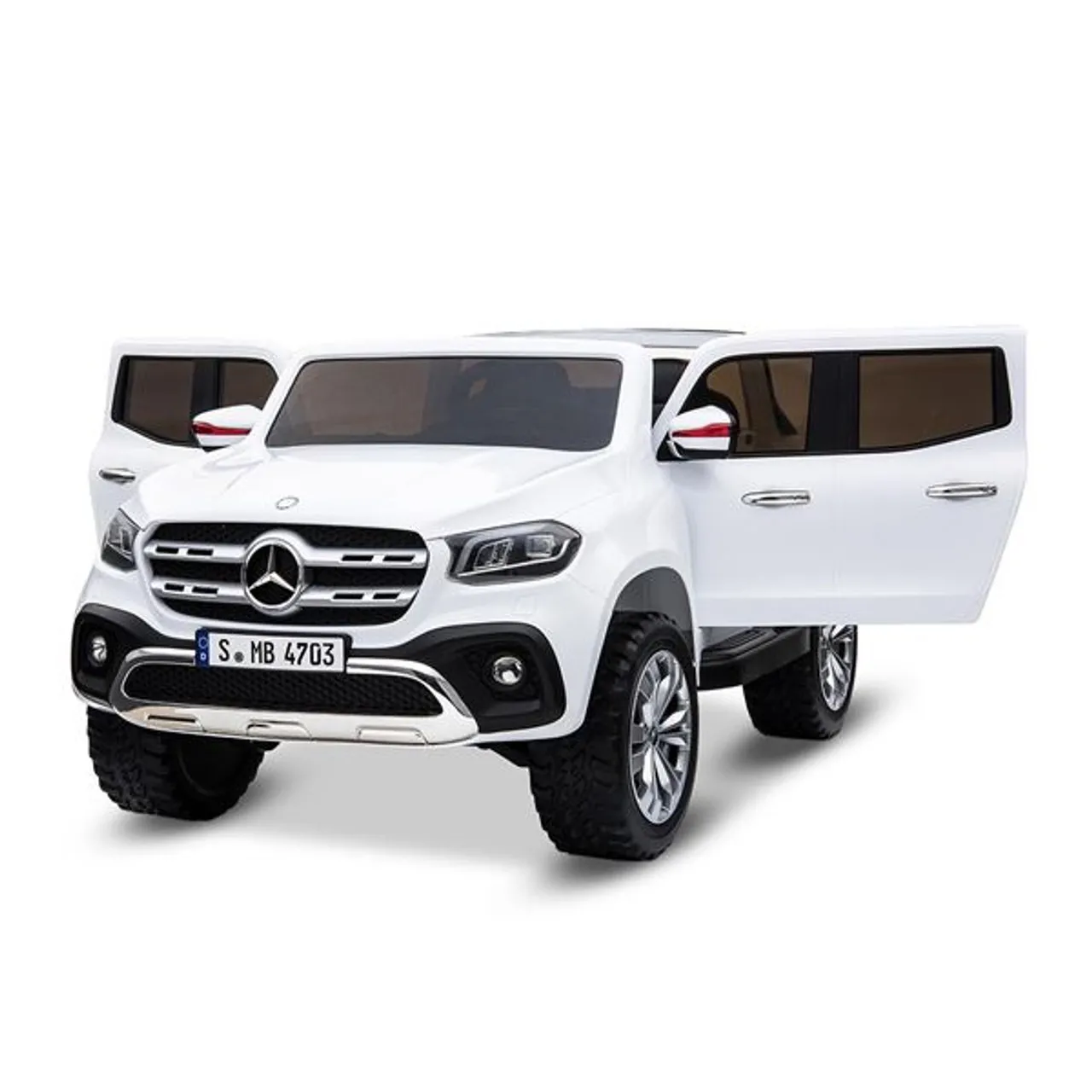 Kids 12v Official White X-Class Kids Ride-in Pick-up Truck
