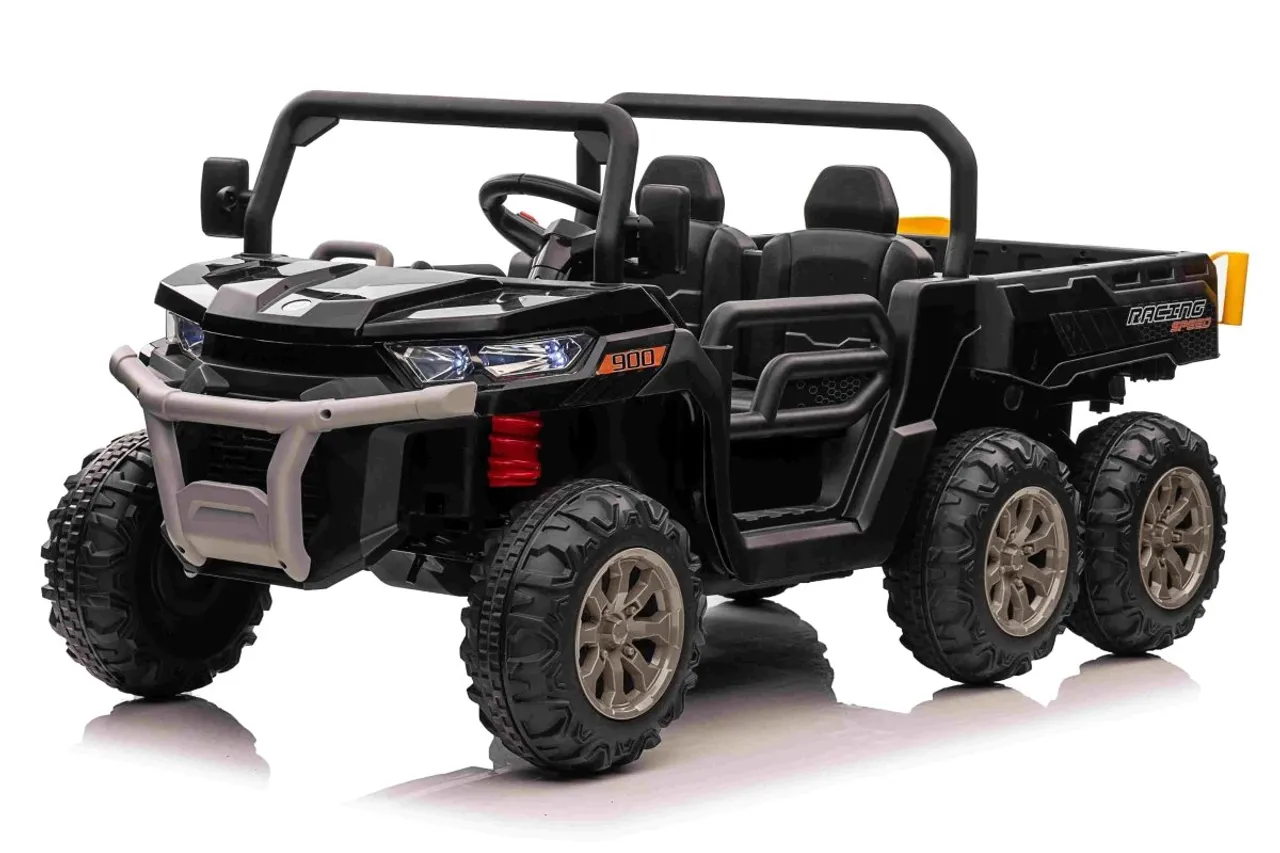 Kids Black 12v Ride-on 2 SeatÂ 4WD Tractor + Electric Tipper