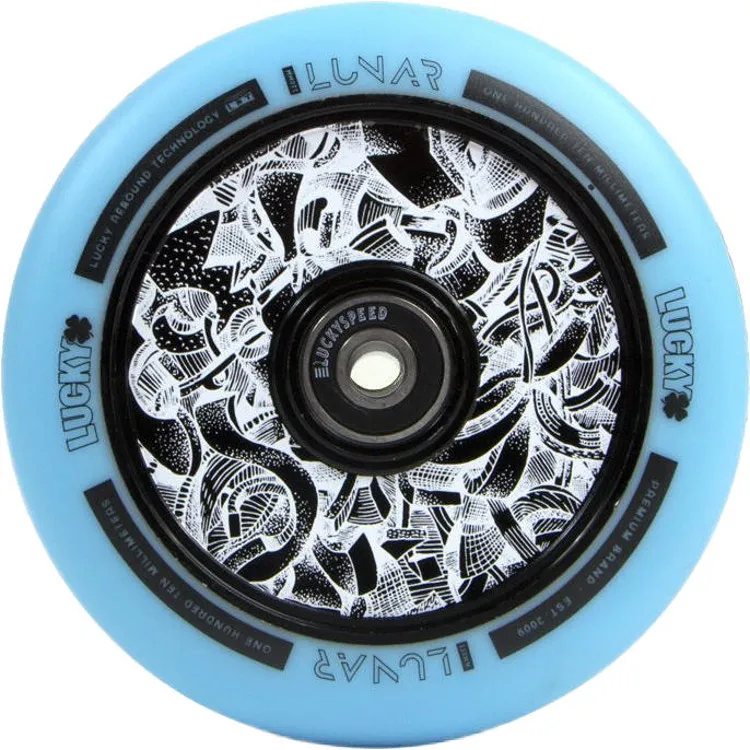 Lucky Lunar 110mm Hollow Core Scooter Wheel - Axis Black/Teal
