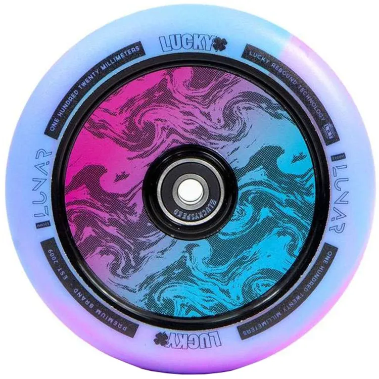 Lucky Lunar 120mm Scooter Wheel - Rush Pink/Blue Swirl