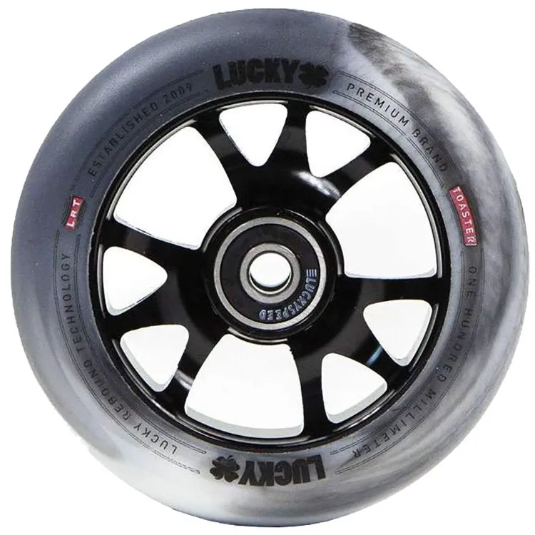 Lucky Toaster 100mm Scooter Wheel - Black/White Swirl
