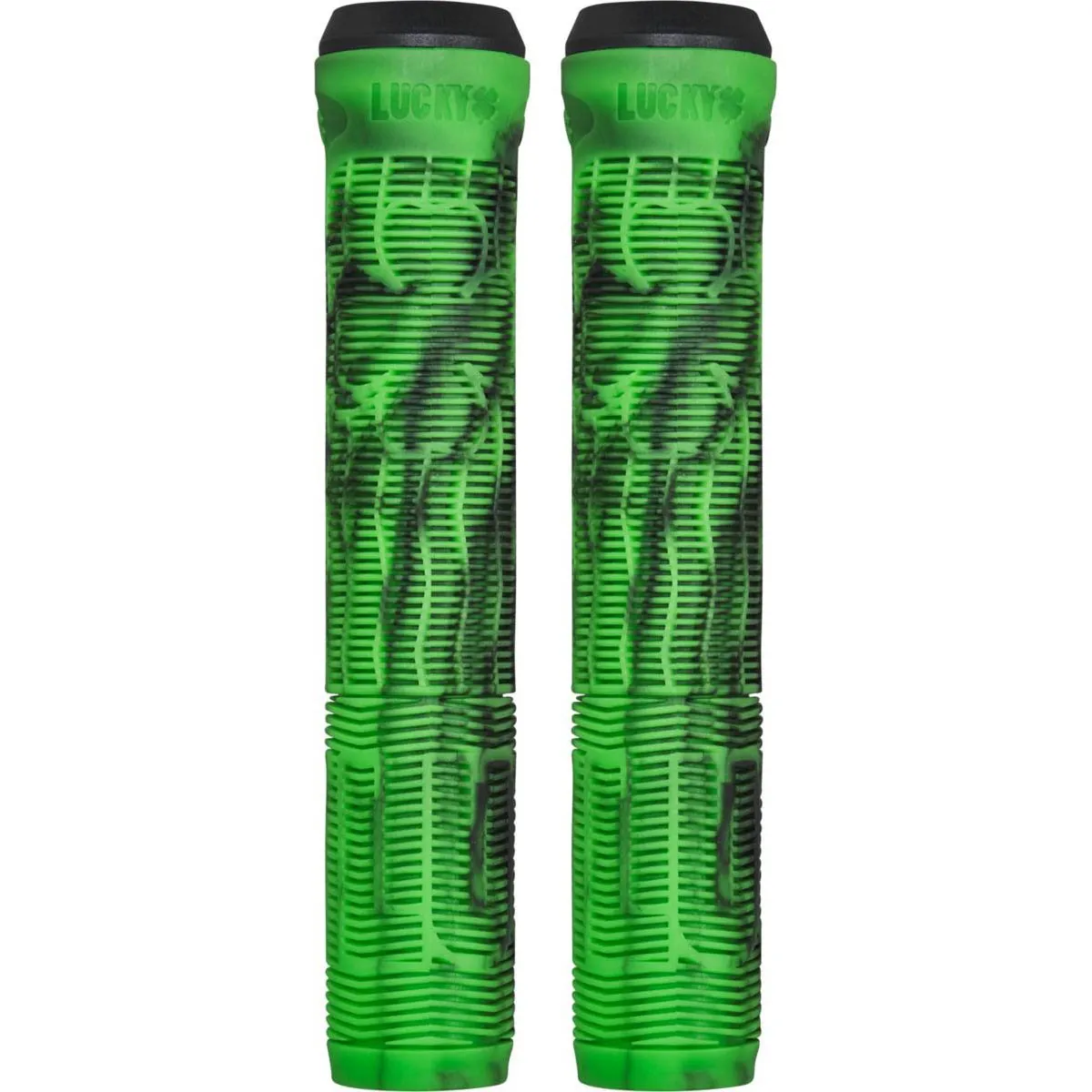 Lucky Vice 2.0 Scooter Grips - Black/Green Swirl