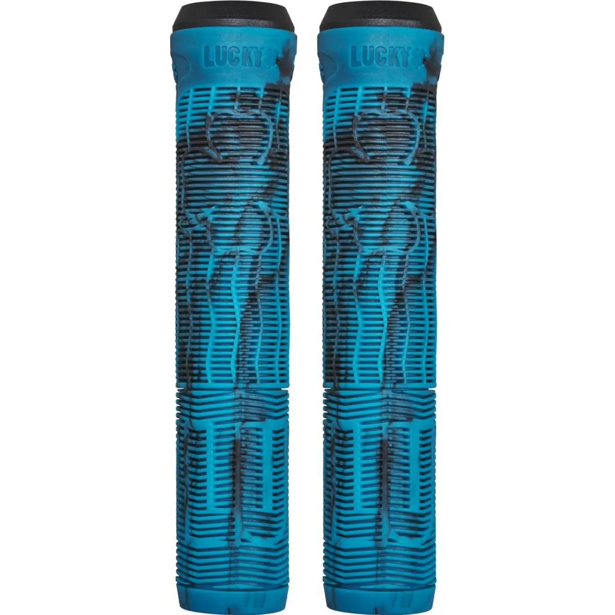 Lucky Vice 2.0 Scooter Grips - Black/Teal Swirl