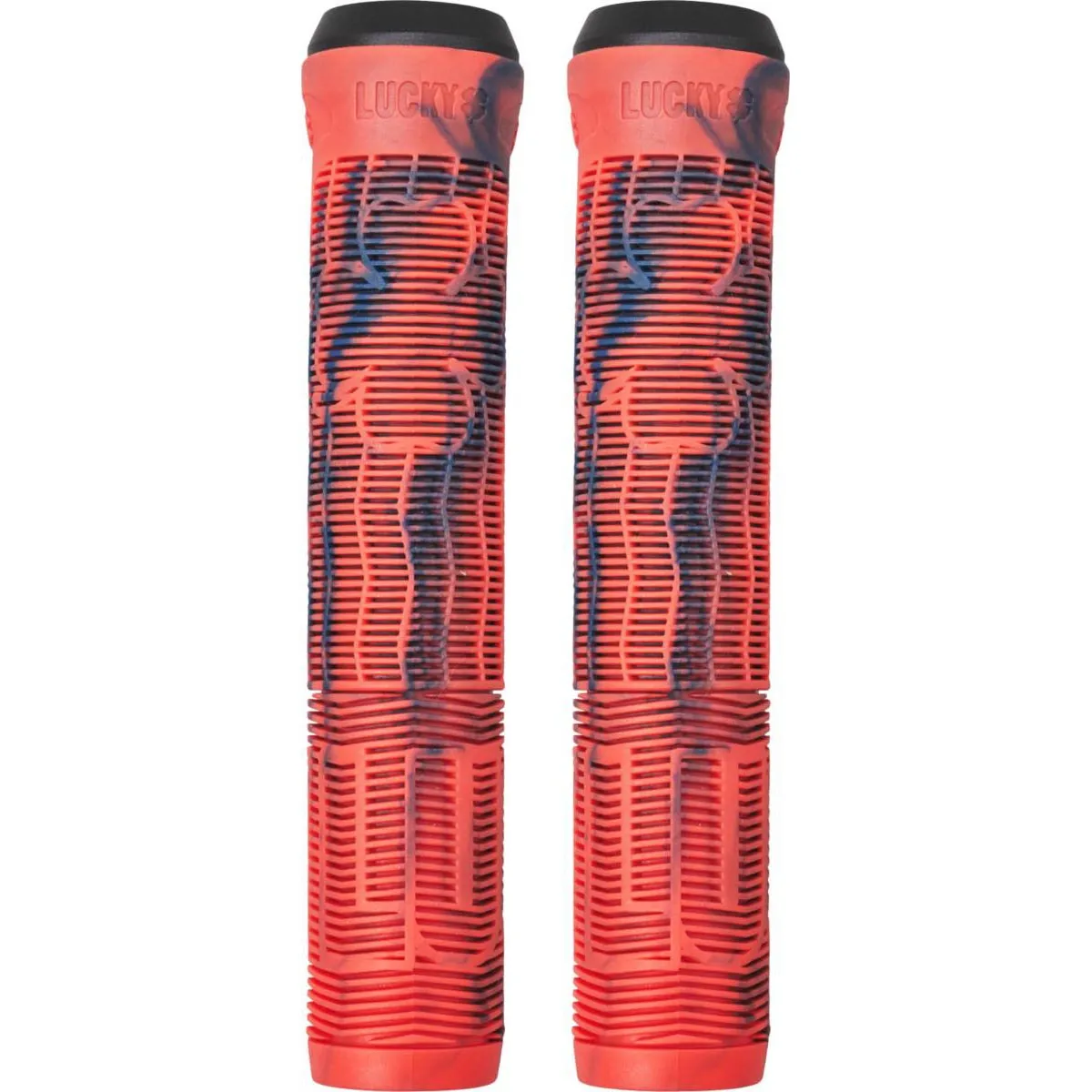 Lucky Vice 2.0 Scooter Grips - Red/Blue Swirl