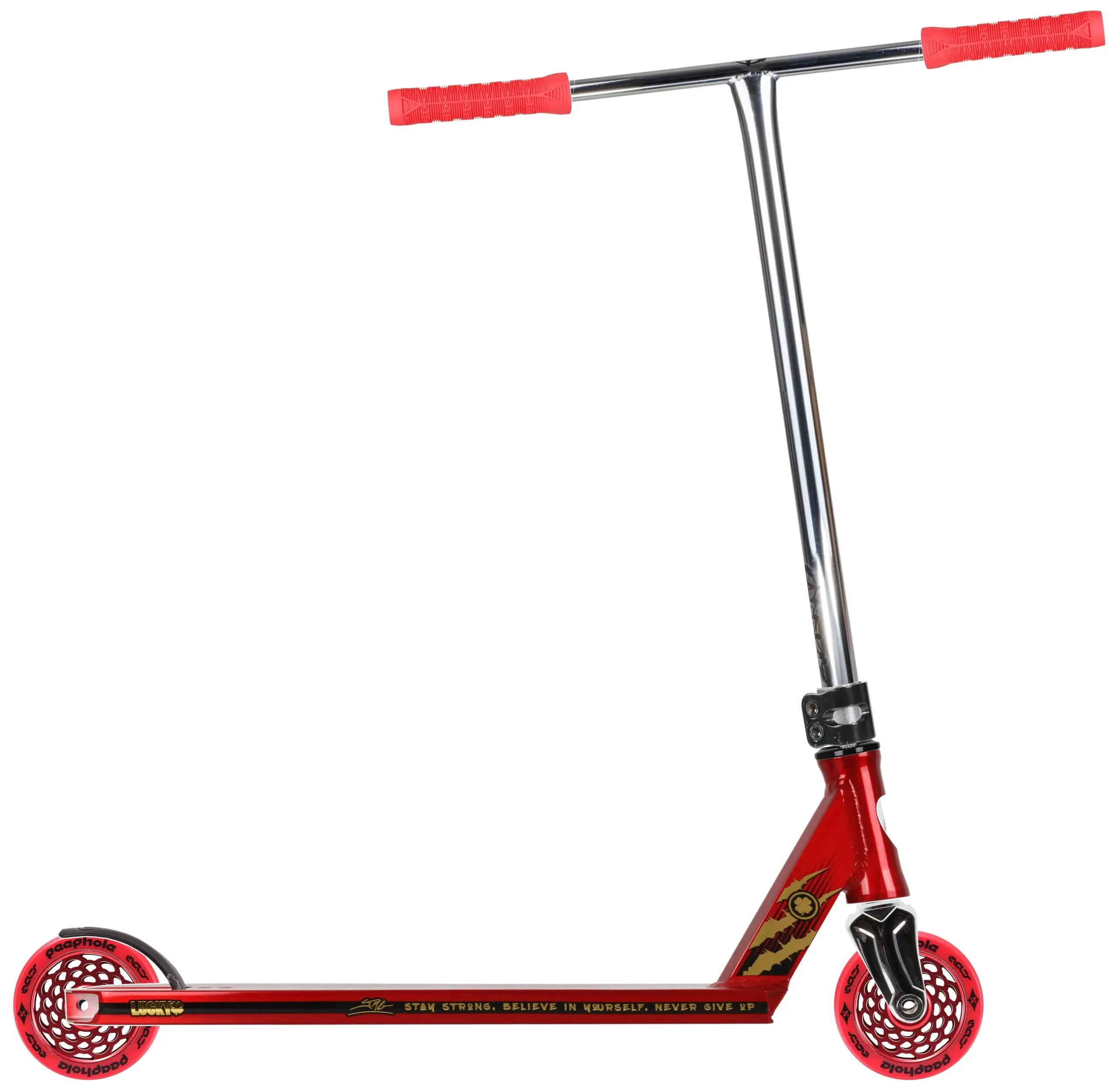 Lucky x Addict Custom Stunt Scooter - Red/Chrome