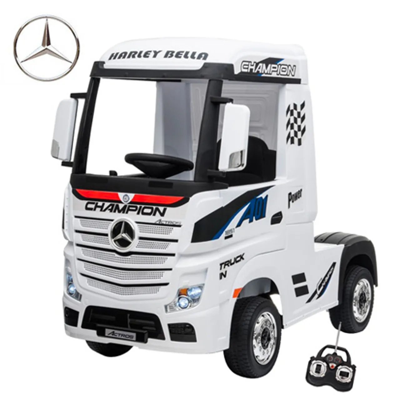 12v Licensed Mercedes Arctic Lorry Truck Ride-in Cab & Remote