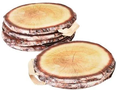 Log Slice Padded Sit Pads (Set of 6)
