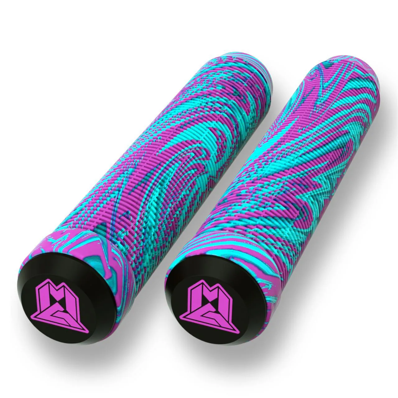 MGP 180mm Swirl Grind Scooter Grips - Pink/Teal