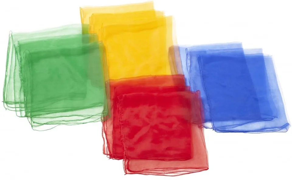 Magic Scarves – Set of 12 (4 Colours) Sensory Fabrics