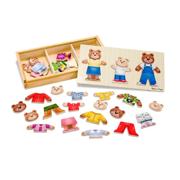 Mix 'n Match Wooden Bear Family Dress-Up Puzzle