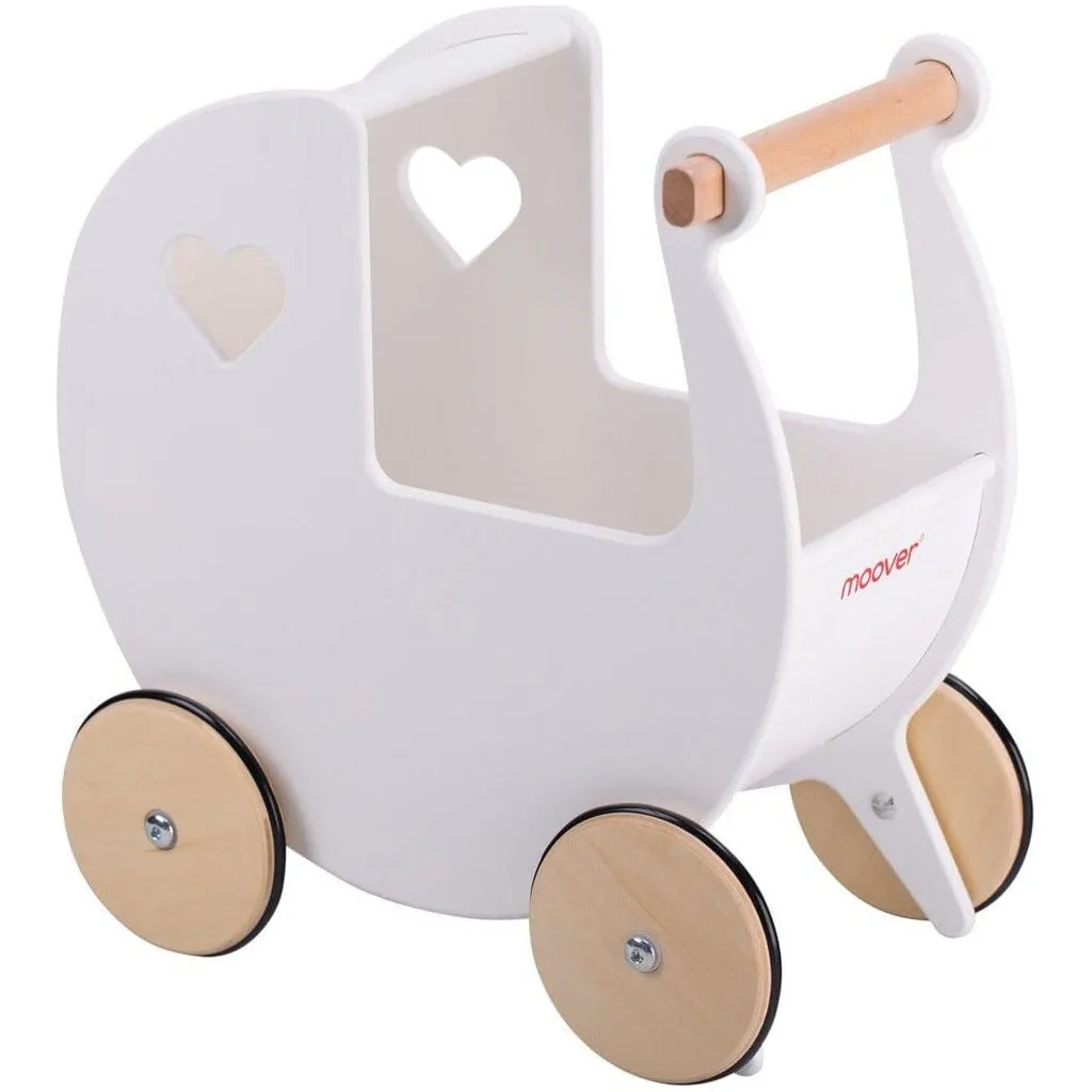 Moover Wooden Dolls Pram - White