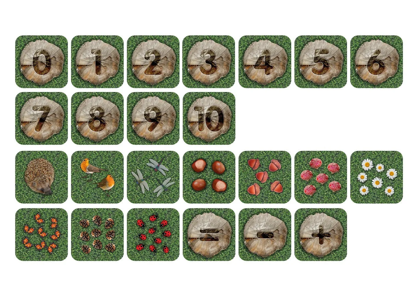 Natural World Counting Indoor/Outdoor 35 Mini Placement Carpets with holdall