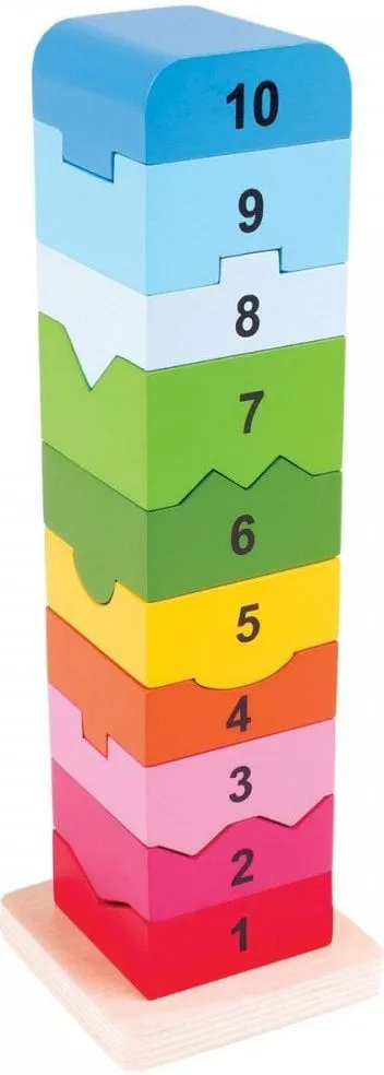 Rainbow Wooden Number Tower