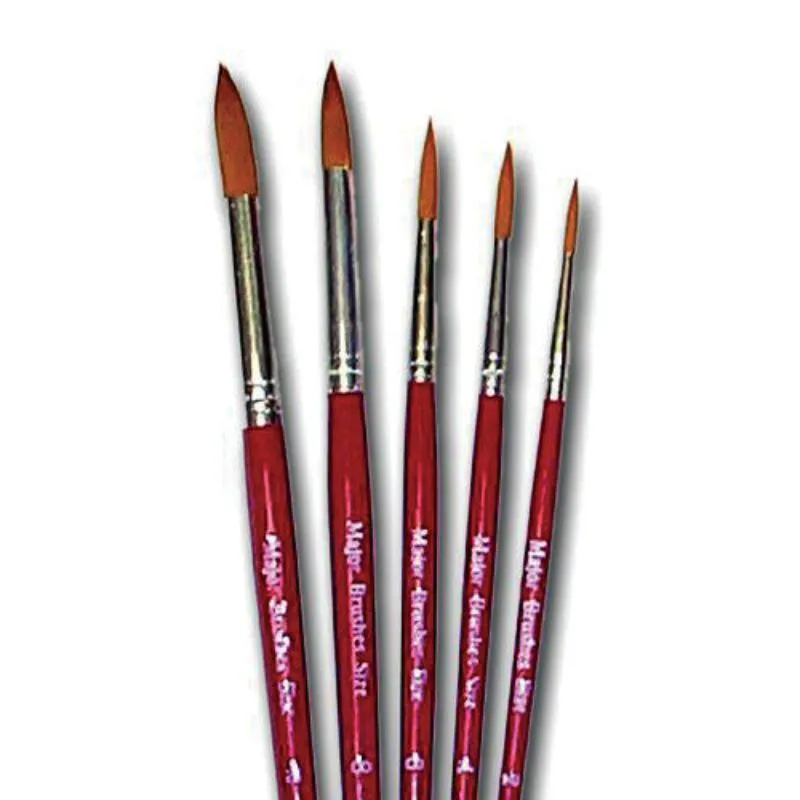 Orange Round Synthetic Sable Paint Brush