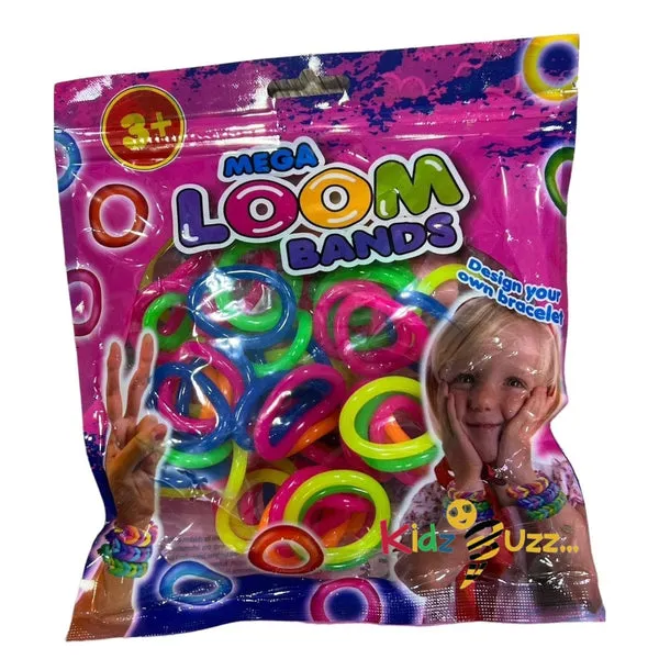 MEGA Loom Bands Assorted Colours - Design Your Own Bracelet I Great Fun For Kids 3+ ages