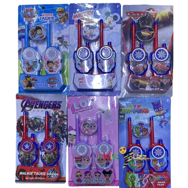 Avengers, PJ Mask, Mickey Mouse, LOL, Paw Patrol, Cars, Kids Walkies Talkie Set