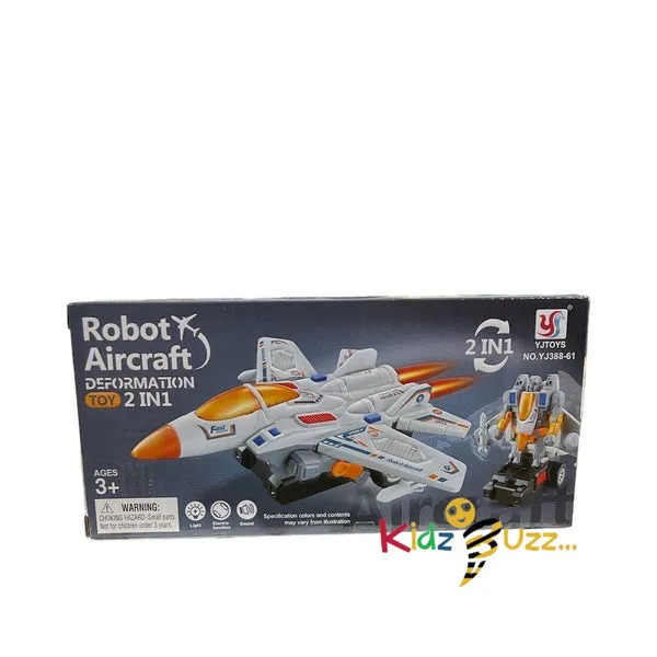 2 in1 Aircraft to Robot Toy with 3D Light & Sound (Colour May Vary)